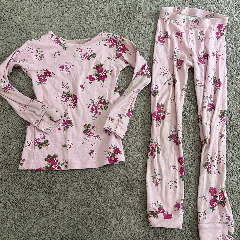 GAP Pink Floral Kids Little Girls Pajama Set